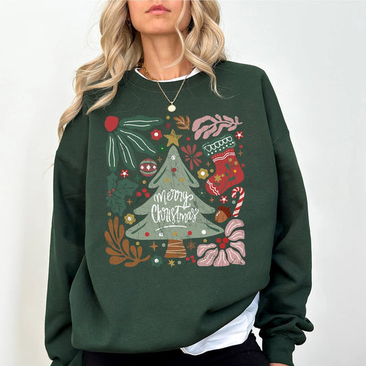 Green Merry Christmas Sweatshirt